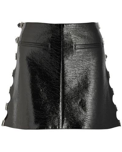 Courreges Buckle Cut-Out Vinyl Mini Skirt - Black