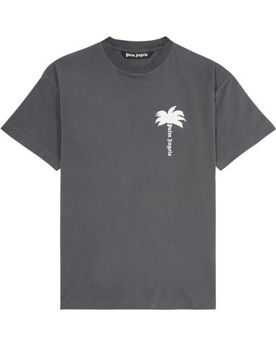 Palm Angels The Palm Logo-print Cotton T-shirt - Gray