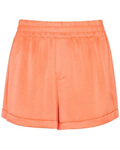 Alice + Olivia Richie Satin Shorts - Orange