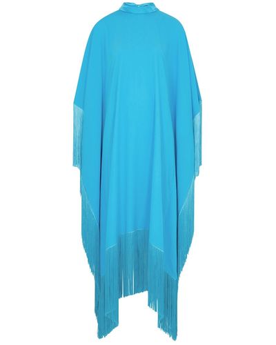 ‎Taller Marmo Mrs Ross Fringed Crepe De Chine Dress - Blue