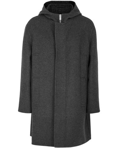 Givenchy Hooded Wool-blend Coat - Gray
