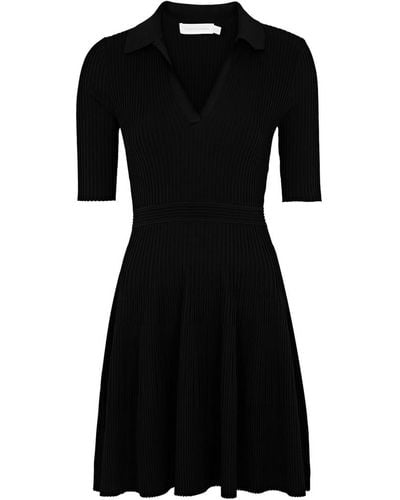 Jonathan Simkhai Jonathan Patricia Ribbed-Knit Mini Polo Dress - Black