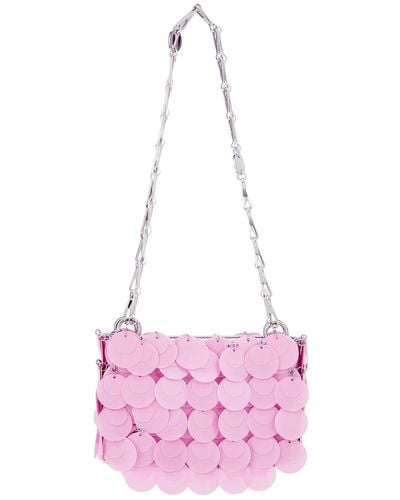 Rabanne Sparkle Nano Pink Paillette Shoulder Bag