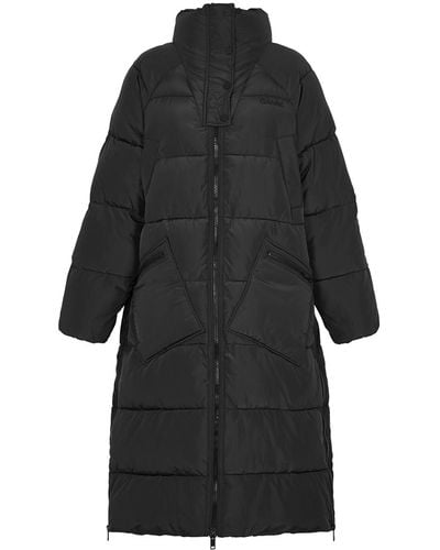 Ganni Quilted Shell Coat - Black