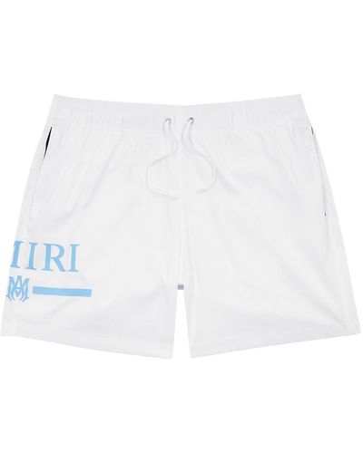 Amiri Ma Bar Stretch-shell Swim Shorts, Shorts, - White