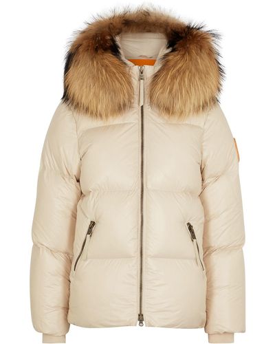 ARCTIC ARMY Almond Fur-trimmed Quilted Shell Jacket - Natural
