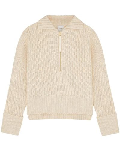 Varley Amelia Half-zip Knitted Sweater - Natural