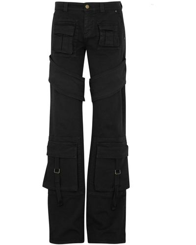 Blumarine Wide-Leg Cargo Jeans - Black