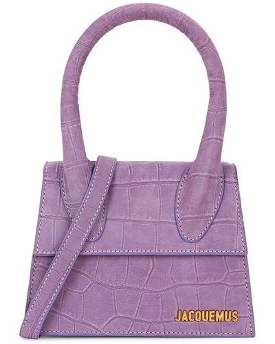 Jacquemus Le Chiquito Moyen Leather Top Handle Bag - Purple