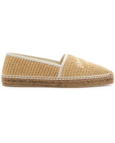 Jimmy Choo Brie Logo-Embroidered Espadrille Flats - Natural