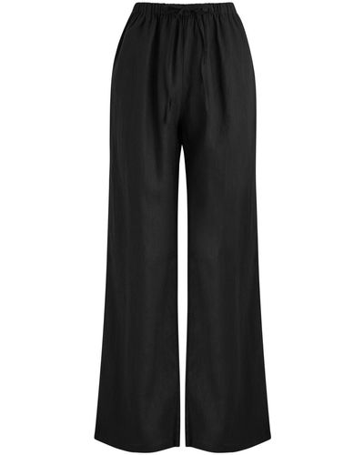 AEXAE Straight-Leg Linen Trousers - Black