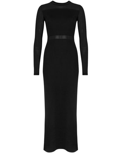 Totême Totême Paneled Knitted Midi Dress - Black