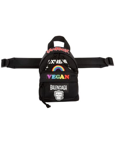 Balenciaga Black Appliquéd Canvas Backpack