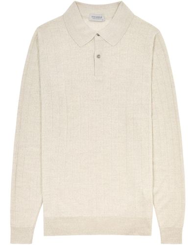 John Smedley Ade Wool Polo Shirt - Natural
