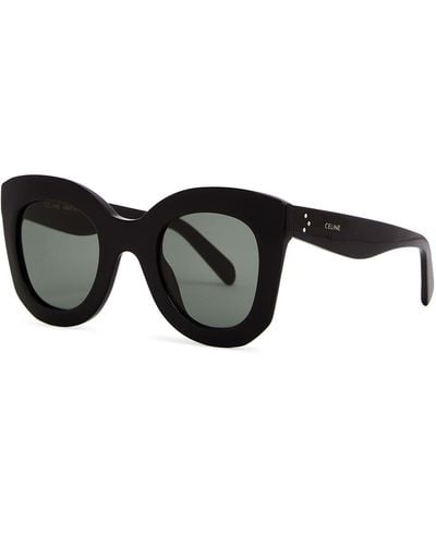 Celine Oversized Sunglasses, Lenses, Designer-Stamped Arms, 100% Uv Protection - Black