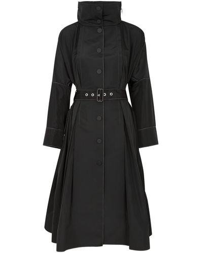 High Inquisitive Belted Shell Coat - Black