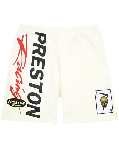 Heron Preston Racing Logo Cotton Shorts - White