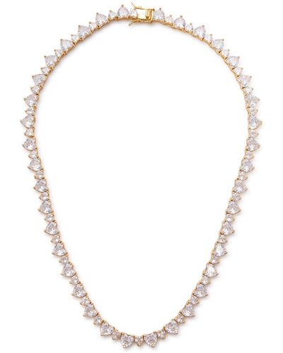 Fallon Heart Rivière Crystal-embellished Necklace - White