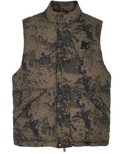 Represent Camouflage-print Quilted Shell Gilet - Grey