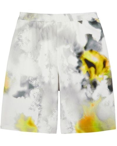 Alexander McQueen Obscured Printed Jersey Shorts - White