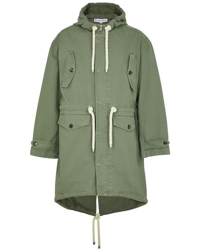 JW Anderson Hooded Cotton-twill Parka - Green