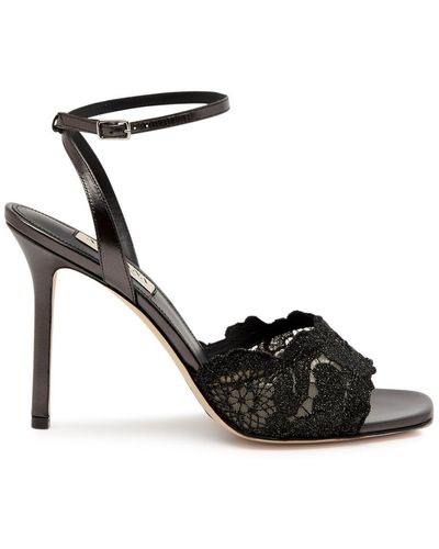 Arteana Como 95 Metallic Lace Sandals - Black