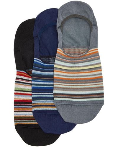 Paul Smith Striped Cotton-blend Sneaker Socks - Blue