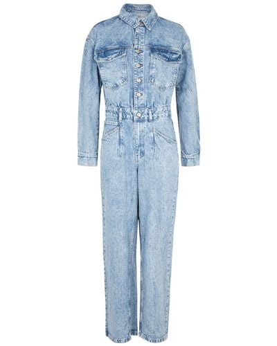 Free People Touch The Sky Straight-leg Jumpsuit - Blue