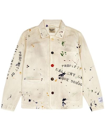 GALLERY DEPT. Ep Paint-splattered Printed Cotton Jacket - Natural