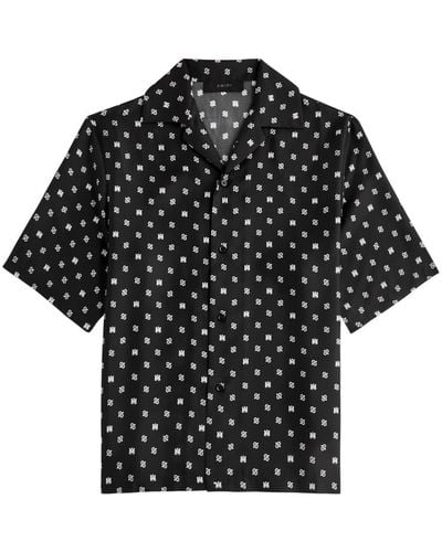 Amiri Paisley-Print Silk-Satin Shirt - Black