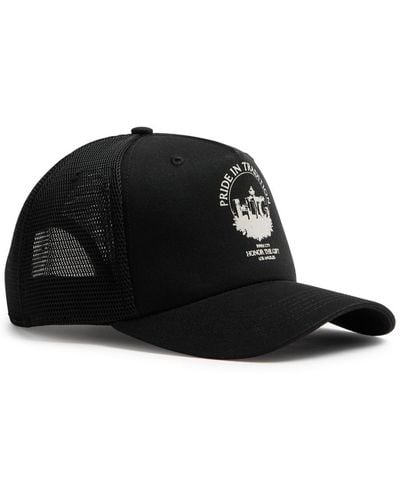 Honor The Gift Tradition Printed Canvas Trucker Cap - Black
