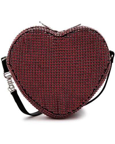 Juicy Couture Crystal-embellished Heart Leather Top Handle Bag - Red