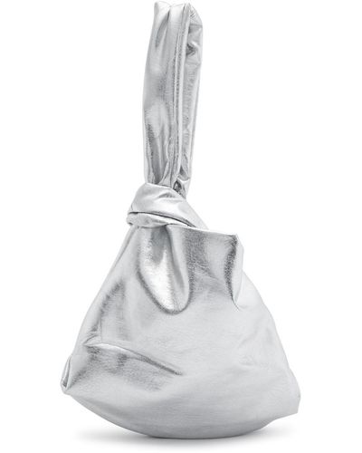 Jakke Neenah Metallic Faux Leather Top Handle Bag - White