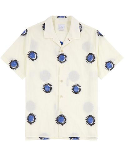 PS by Paul Smith Embroidered Cotton-Blend Shirt - White