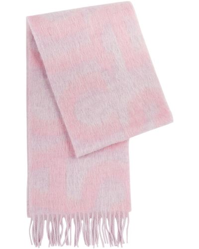 Acne Studios Vandy Logo-jacquard Wool-blend Scarf - Pink