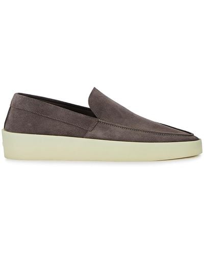 Fear Of God Charcoal Suede Loafers - Grey