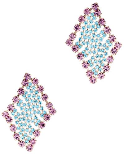Rosantica Patchwork Crystal-embellished Drop Earrings - White