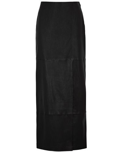 Rag & Bone Ilana Leather Maxi Skirt - Black