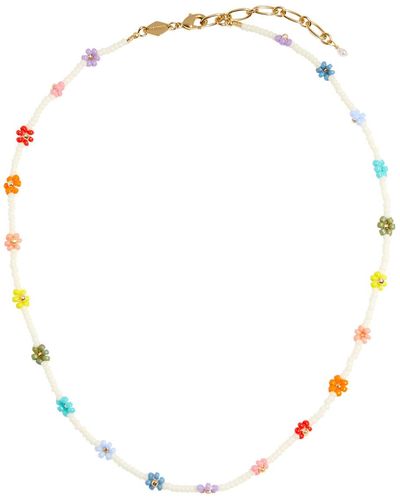 Anni Lu Flower Power 18kt Gold-plated Beaded Necklace - White