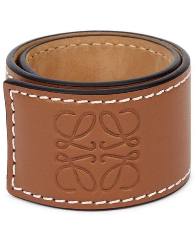 Loewe Logo-embossed Leather Bracelet - Brown