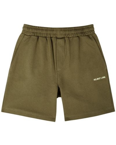 Helmut Lang Outer Space Logo Cotton Shorts - Green