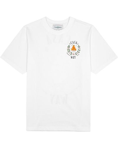 Casablancabrand Casa Way Printed Cotton T-Shirt - White