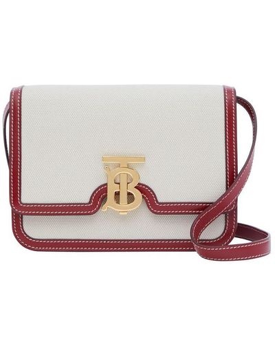 Burberry Small Two-tone Canvas And Leather Tb Bag - Multicolour