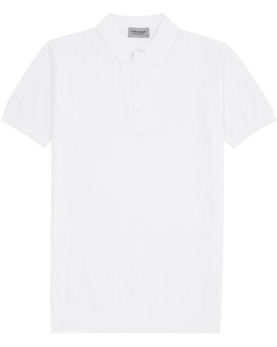 John Smedley Roth Piqué Cotton Polo Shirt - White