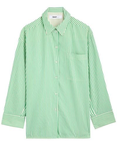 Day Birger et Mikkelsen Tan Striped Cotton-Blend Shirt - Green