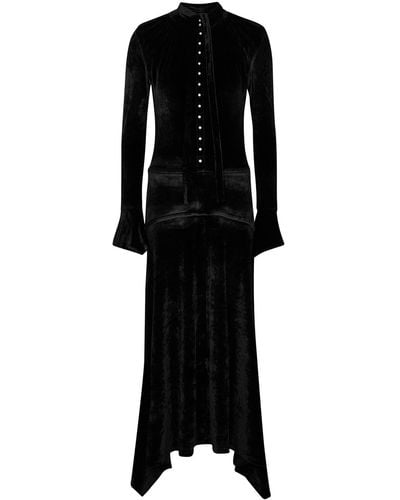 Rabanne Stretch-velvet Maxi Dress - Black