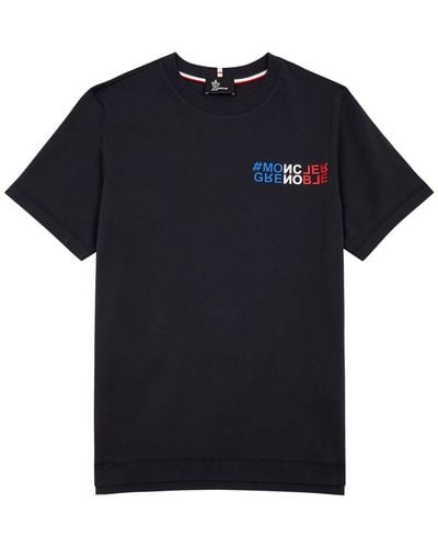 3 MONCLER GRENOBLE Logo Cotton T-Shirt - Black