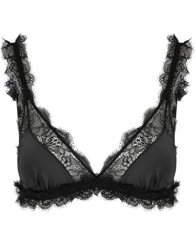 Love Stories Love Lace Panelled Soft-cup Bra - Black