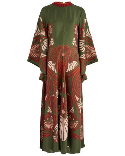La DoubleJ Magnifico Printed Silk-Satin Maxi Dress - Multicolour