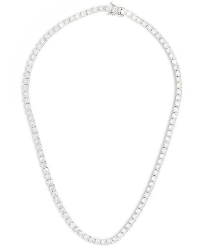 Fallon Grace Crystal-embellished Tennis Necklace - White